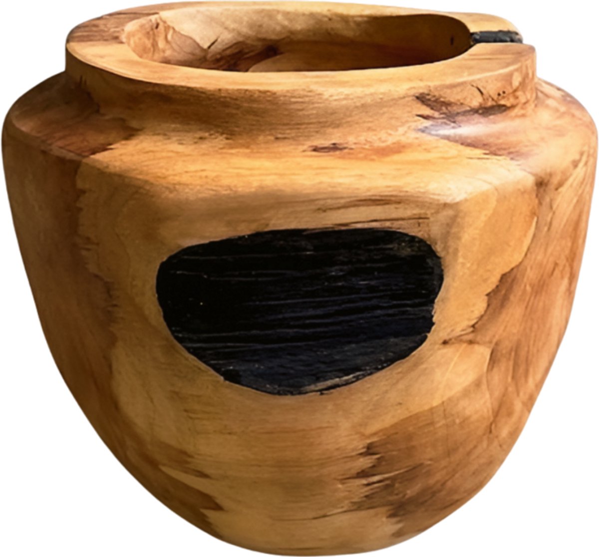 Teak vase L D25H23cm