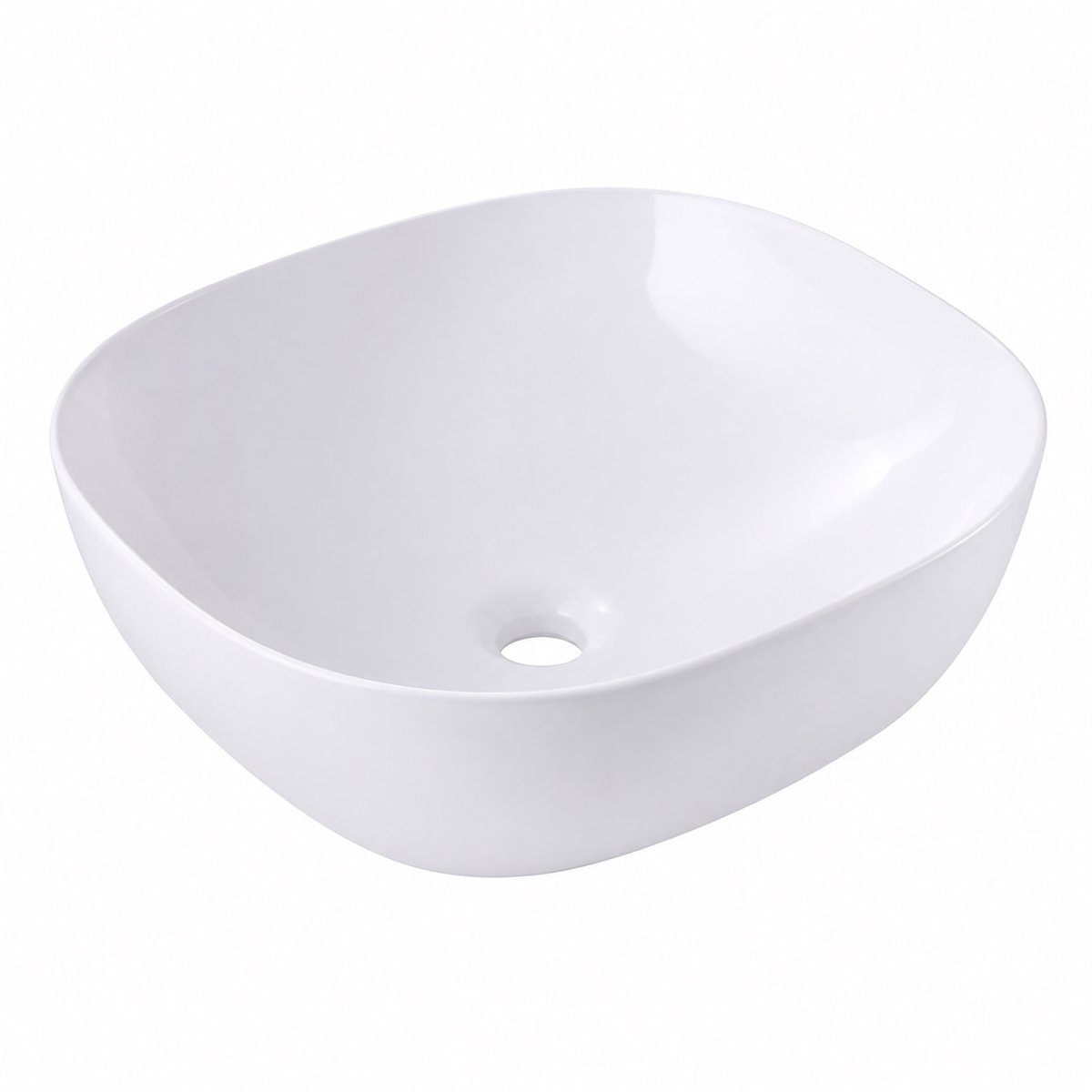Waskom opbouw - zonder kraangat - 14 x 42 x 42 cm - wit