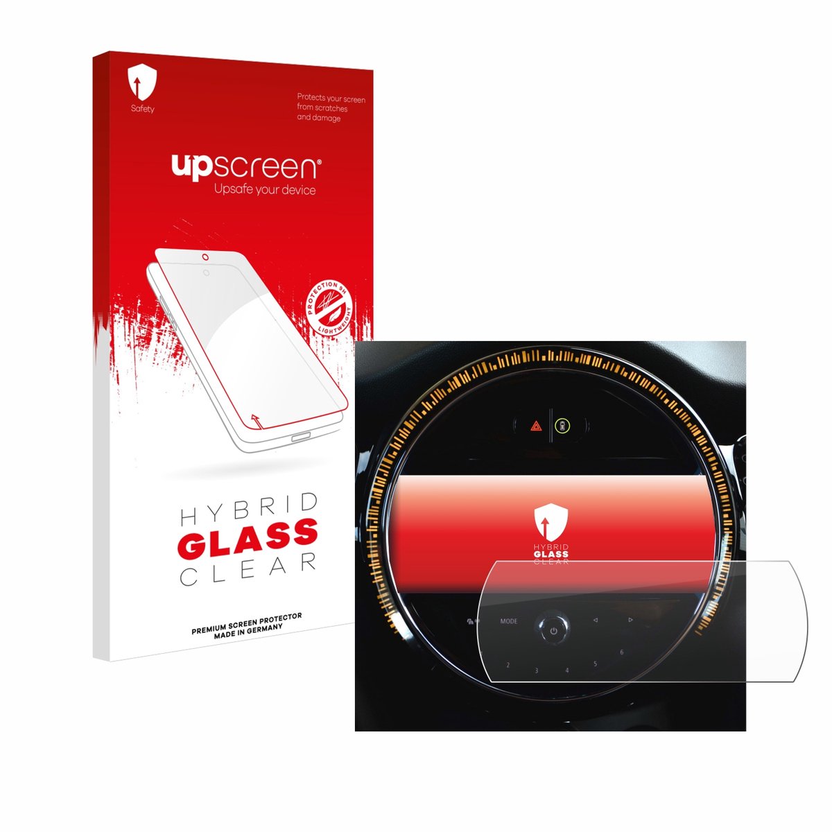 upscreen - Screenprotector voor Mini Cooper 2021 Infotainment System 8.8" - Folie Beschermfolie Beschermglas transparant