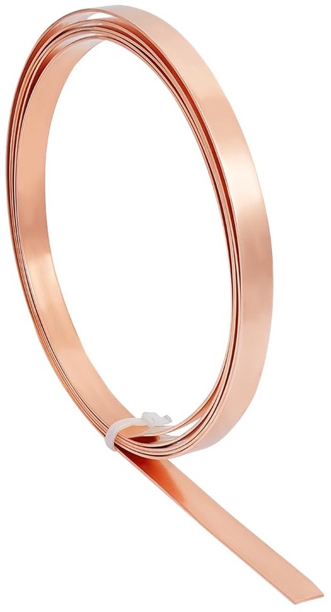 Koperfolie Rol 2000 x 10 x 1 mm voor Creatieve Projecten, Ongecoat Koperband en Metalen Plaat voor Ambacht en DIY