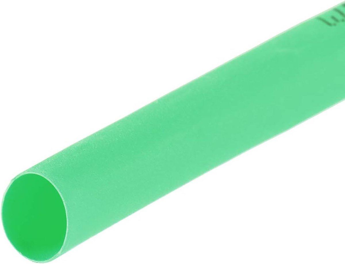 Kleurige Krimpkous 1/4 inch (6mm) Diameter - 10mm Plat, 2:1 Krimpverhouding, 3 Meter Kabelbescherming - Groen