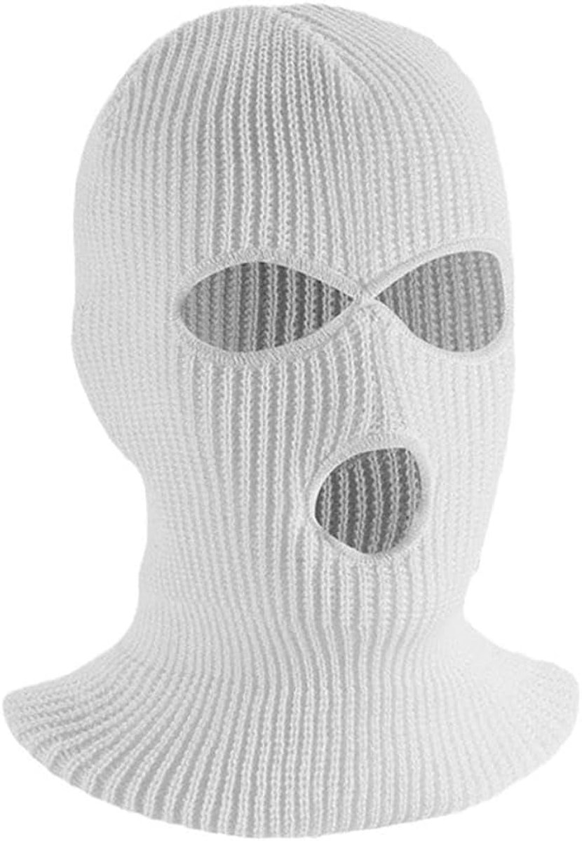 Bivakmuts - Gezichtsmasker - Balaclava - Mask - Helmmuts - Winddicht - Wintermasker - Ski/Motor/Outdoor masker - Nekwarmer/halswarmer - Universeel - Wit - Jonyx