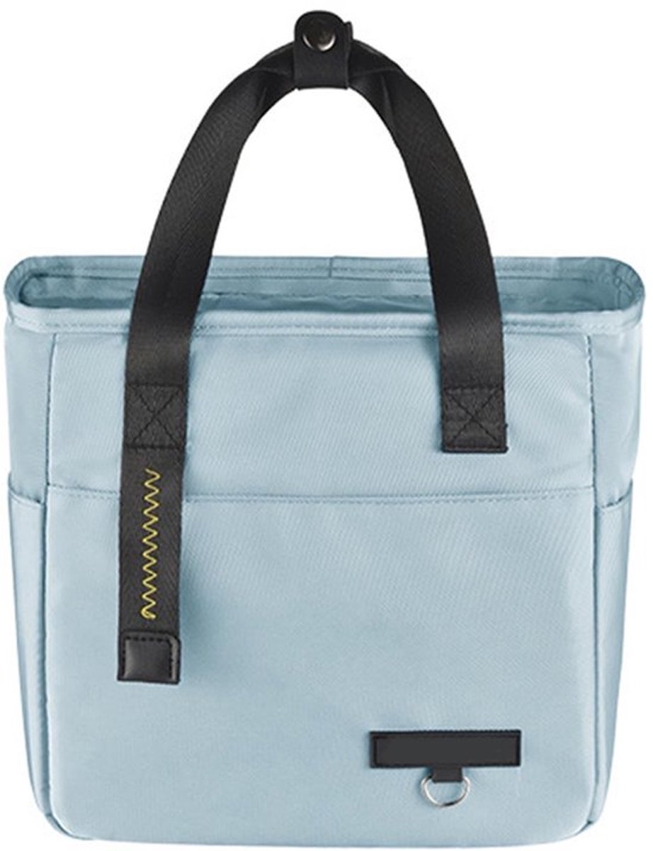 Lunchtas Grote Capaciteit - Geïsoleerde Koeltas - Waterdichte Voedseldraagtas - Draagbare Opbergtas - Lichtblauw Ontwerp - Perfect voor Werk/School