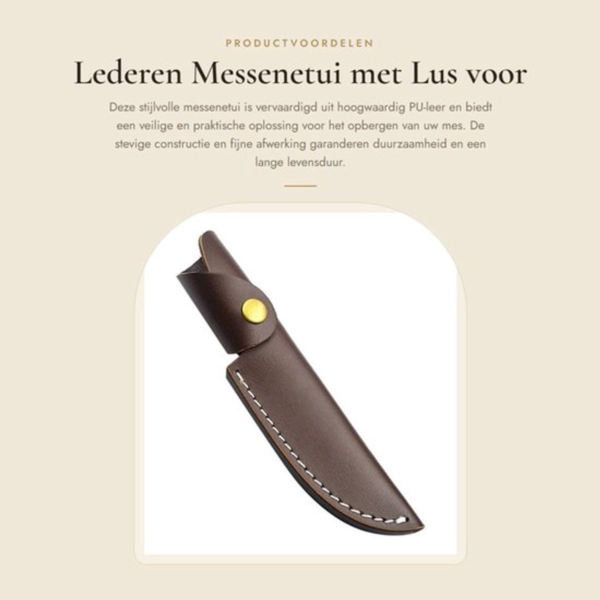 Messenetui - Lederen Bescherming - 3 Stuks - Duurzaam PU-Leer - Praktische Tas - Verschillende Kleuren - Messenhouder