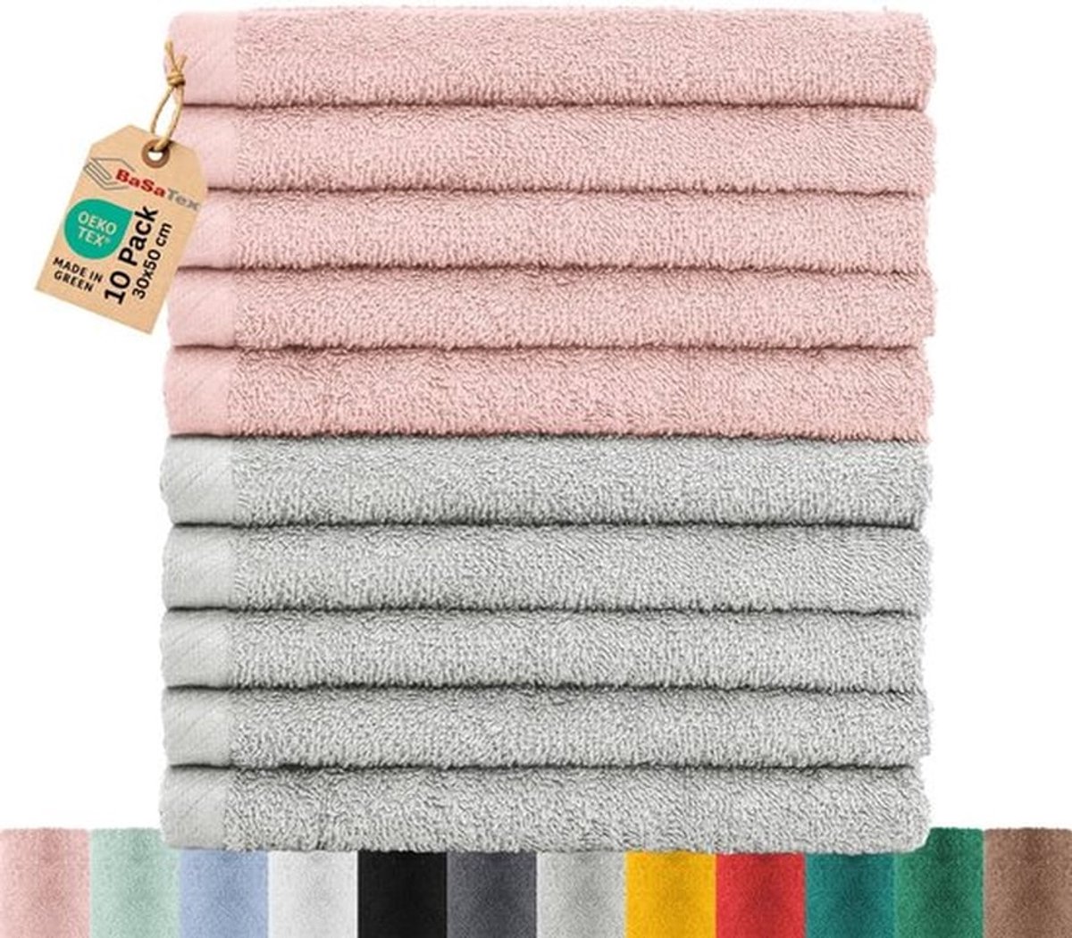 Gastendoekjes Set van 10 - Badstof 30 x 50 cm - 100% Katoen - Absorberend - Slijtvast - Onderhoudsarm - Handdoeken
