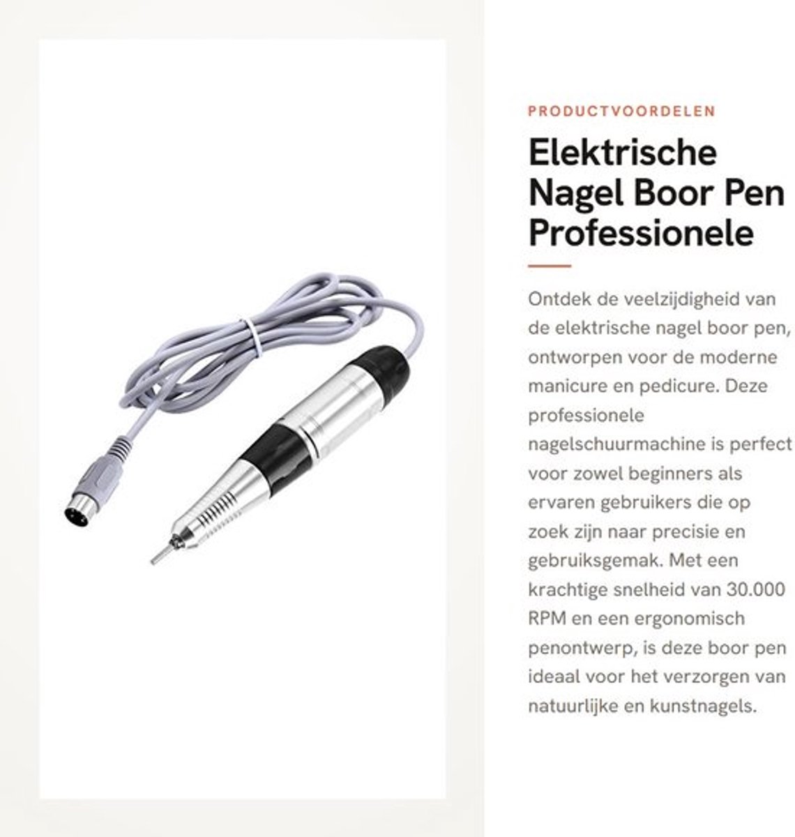 Elektrische Nagel Boor Pen - Professionele Nagelschuurmachine - Handig en gebruiksvriendelijk - Geschikt voor manicure en pedicure - Duur...