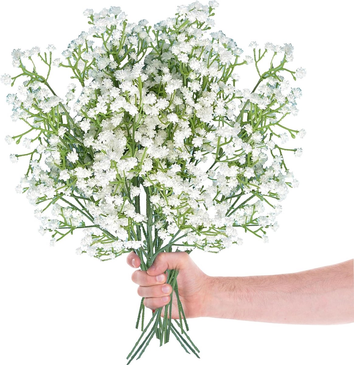 Kunstmatige Gypsophila Bloemen, 16 Stuks, Perfect voor Bruiloften, Feesten, DIY Kransen en Hu decoration, Wit, 28 cm, Decoratieve Bloemstukken, Bloemarrangementen