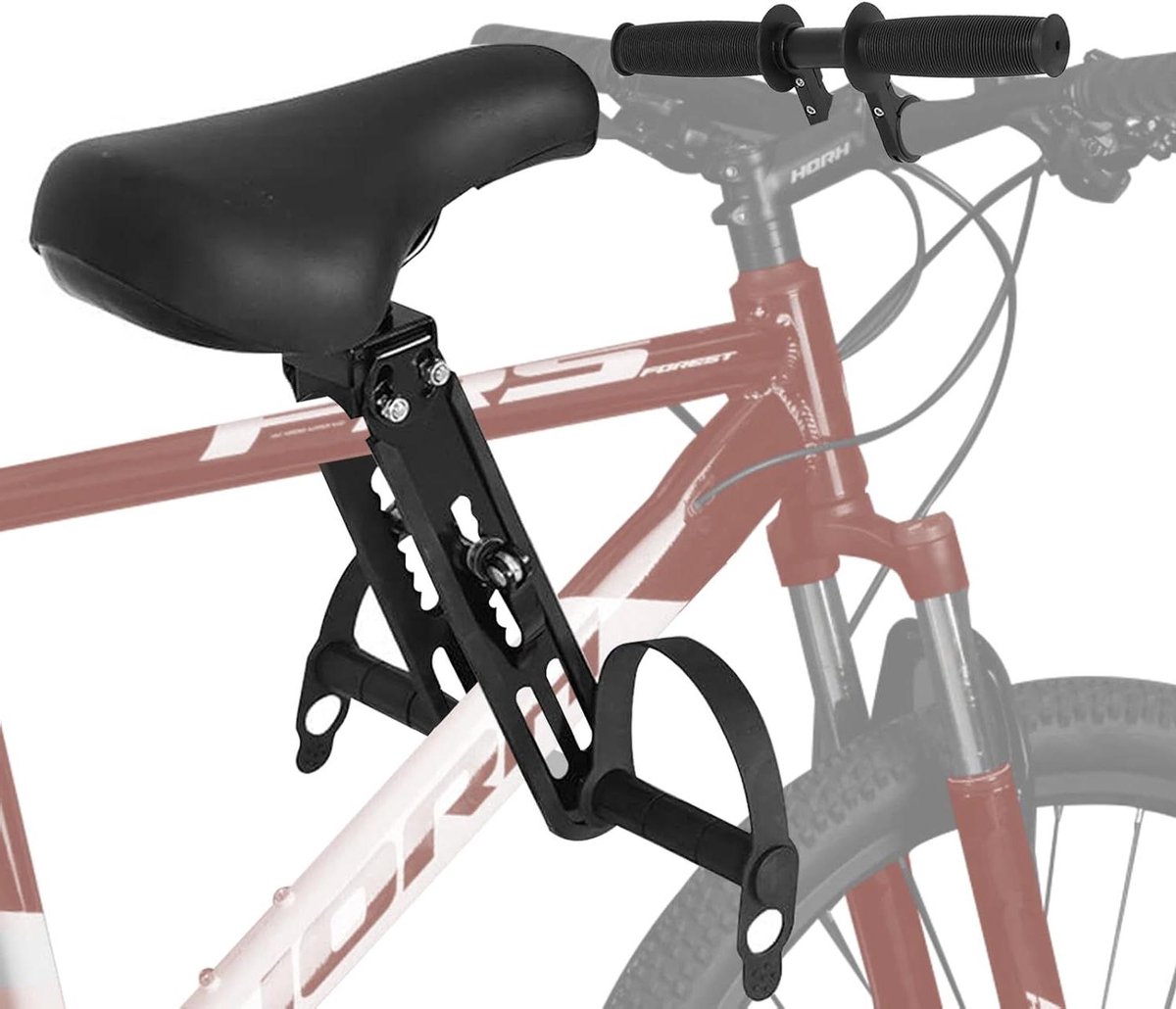 Kinder Fietsstoeltje - Voorzitje Kind - Samen Fietsen - Met Stuur - 31 x 18.8 x 12.2 cm - Zwart
