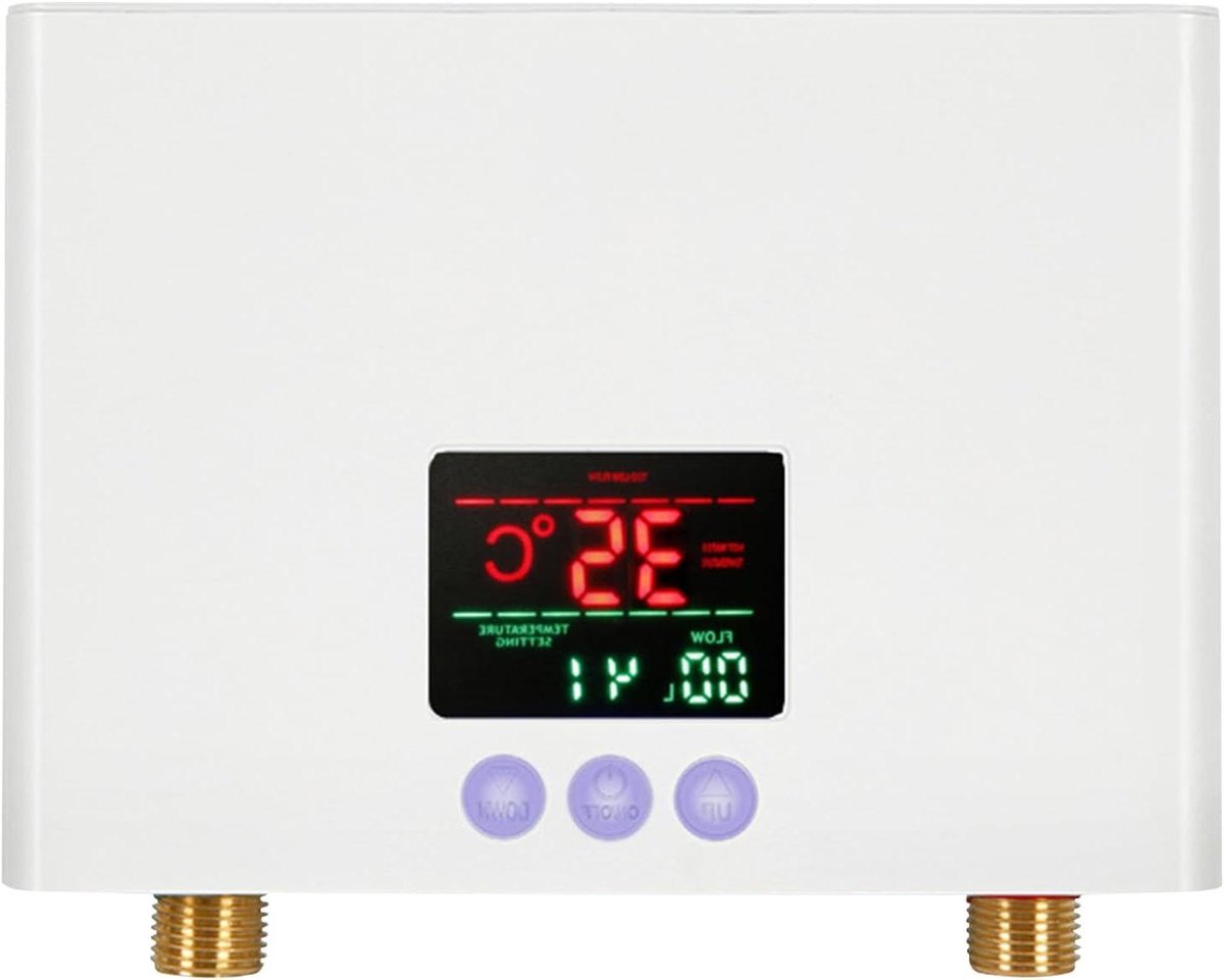 Elektrische Doorstroomboiler - Mini Warmwater Ketel - Direct Warm Water - LED Temperatuurweergave - 3 kW - Wit