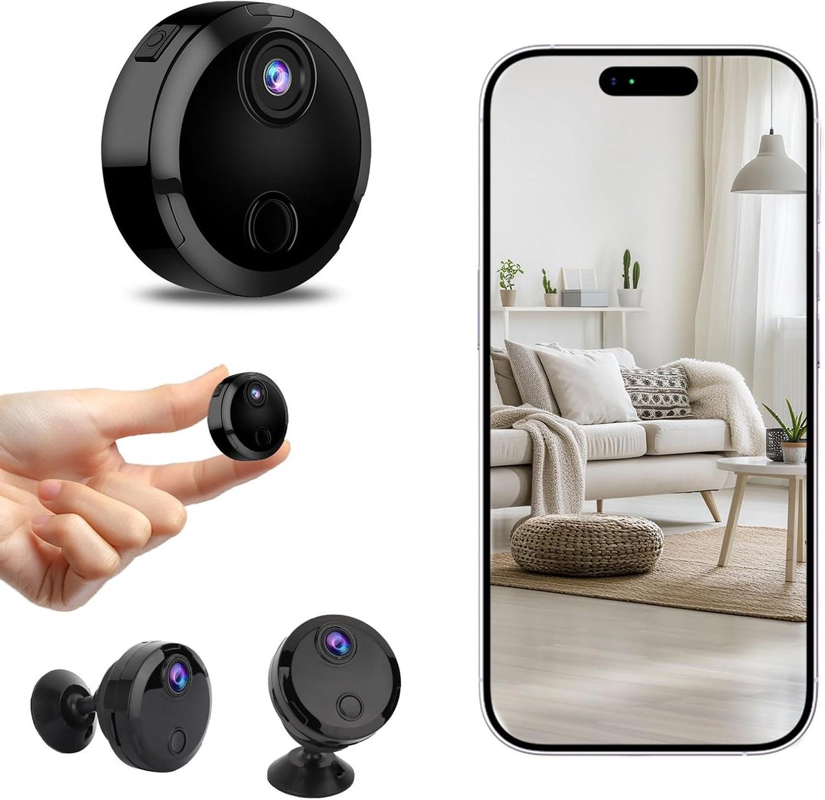 Wifi Bewakingscamera - Beveiligingscamera Binnen - Huisbewaking Thuis - Intelligente Bewegingsdetectie - 1080p Full HD - Zwart