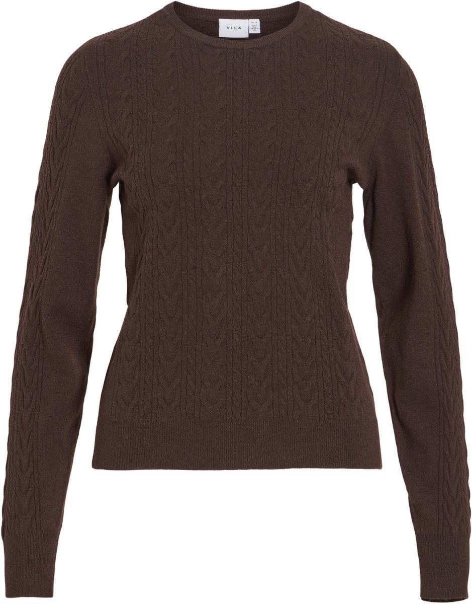 Vila Trui Vikerry O-neck Cable L/s Knit Top 14115306 Coffee Bean Dames Maat - XL