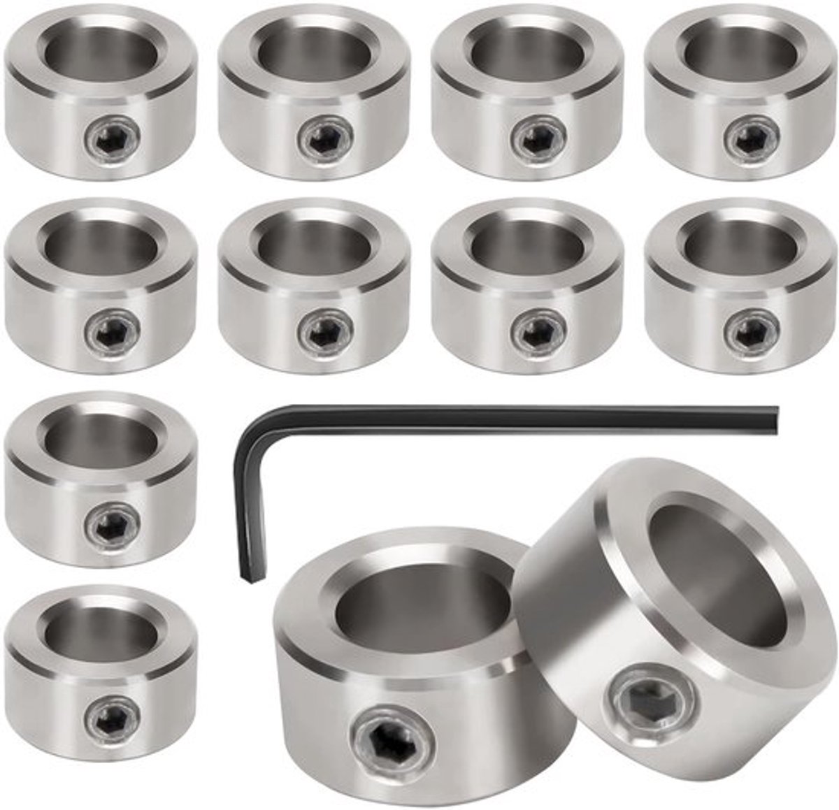Stelringen 12 Stuks - Diepteaanslagringen - Borgring - Asbeveiligingsring - Klemring - Staal, 4 mm ID, Duurzaam - Diepteaanslagring