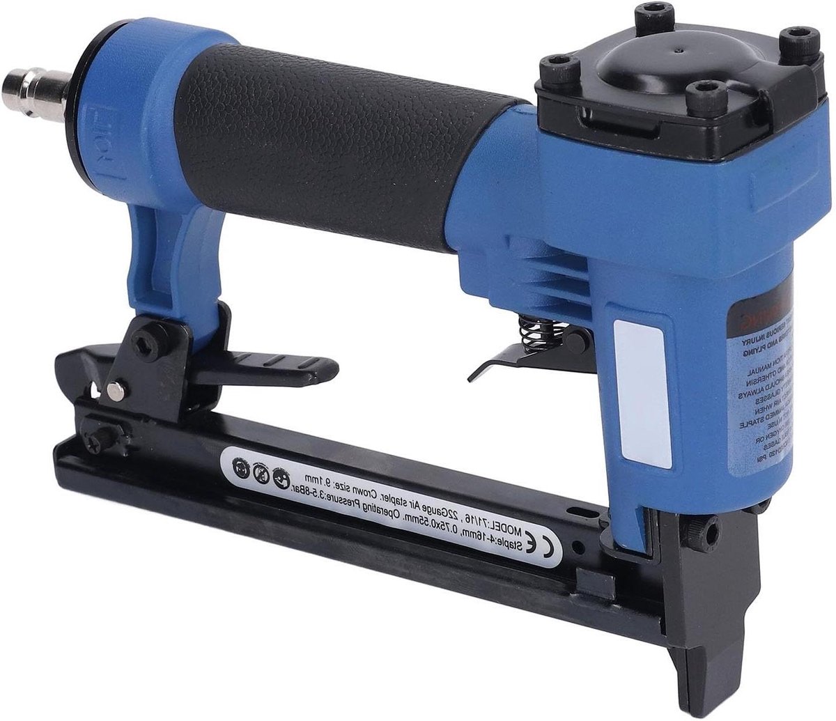 Pneumatische nietmachine - Nietpistool tacker - Efficiënt werken - Robuuste aluminium constructie - 4-16 mm - Grijs