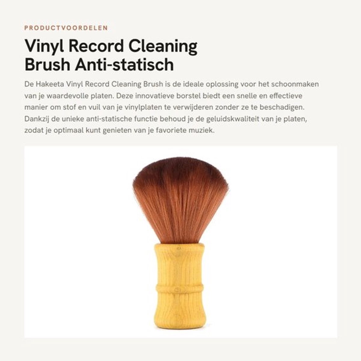 Vinyl Record Cleaning Brush - Anti-statisch - Effectief reinigen - Geschikt voor LP's - Verwijdert stof en vuil - Ideaal voor muziekcolle...