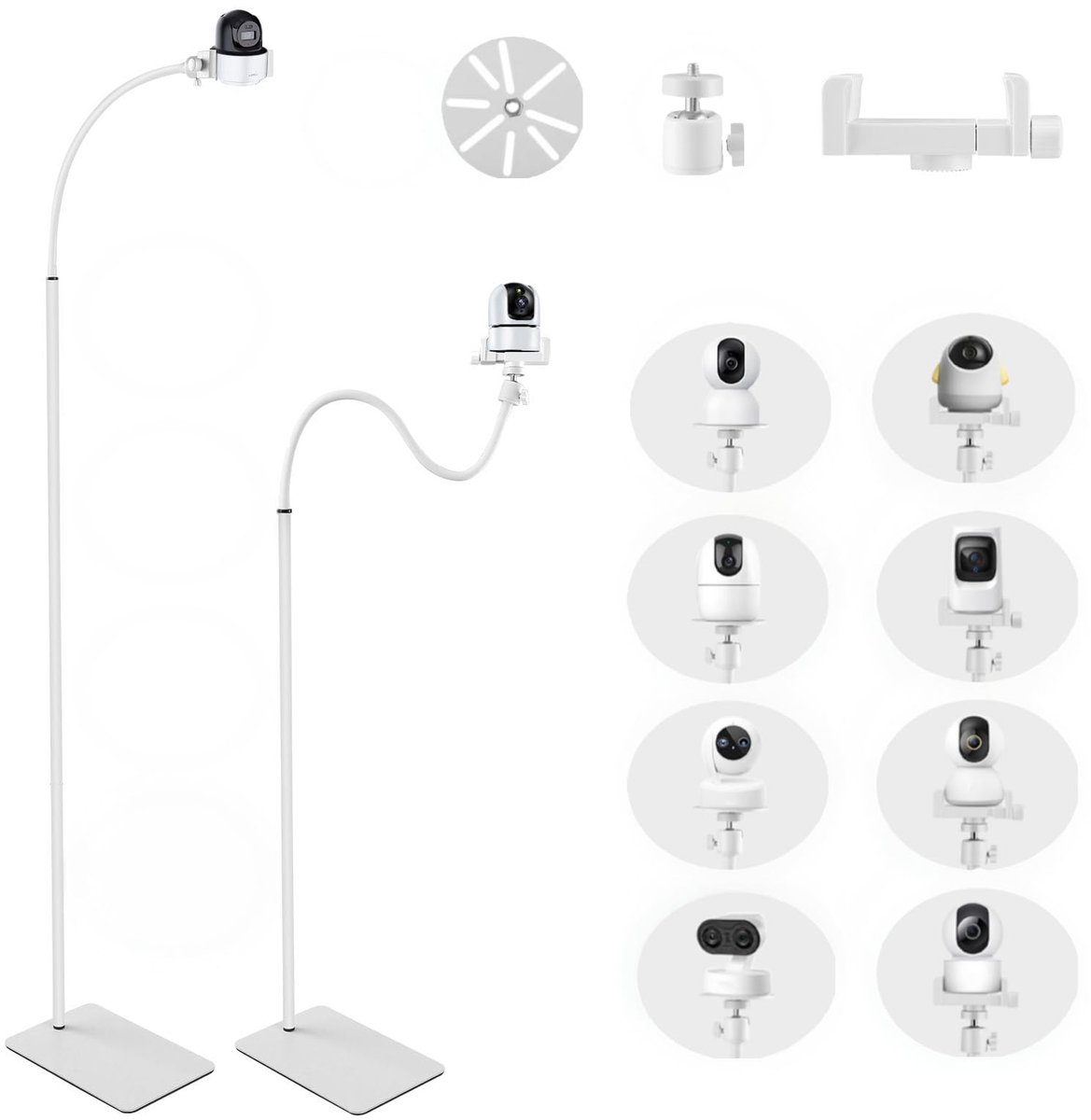 SnelShoppen - Prélatiquem Vloerstandaard voor Babyfoon, Universele Babyfoonhouder met 360° Ronde Basis, In Hoogte Verstelbaar 90-170 cm, Compatibel me