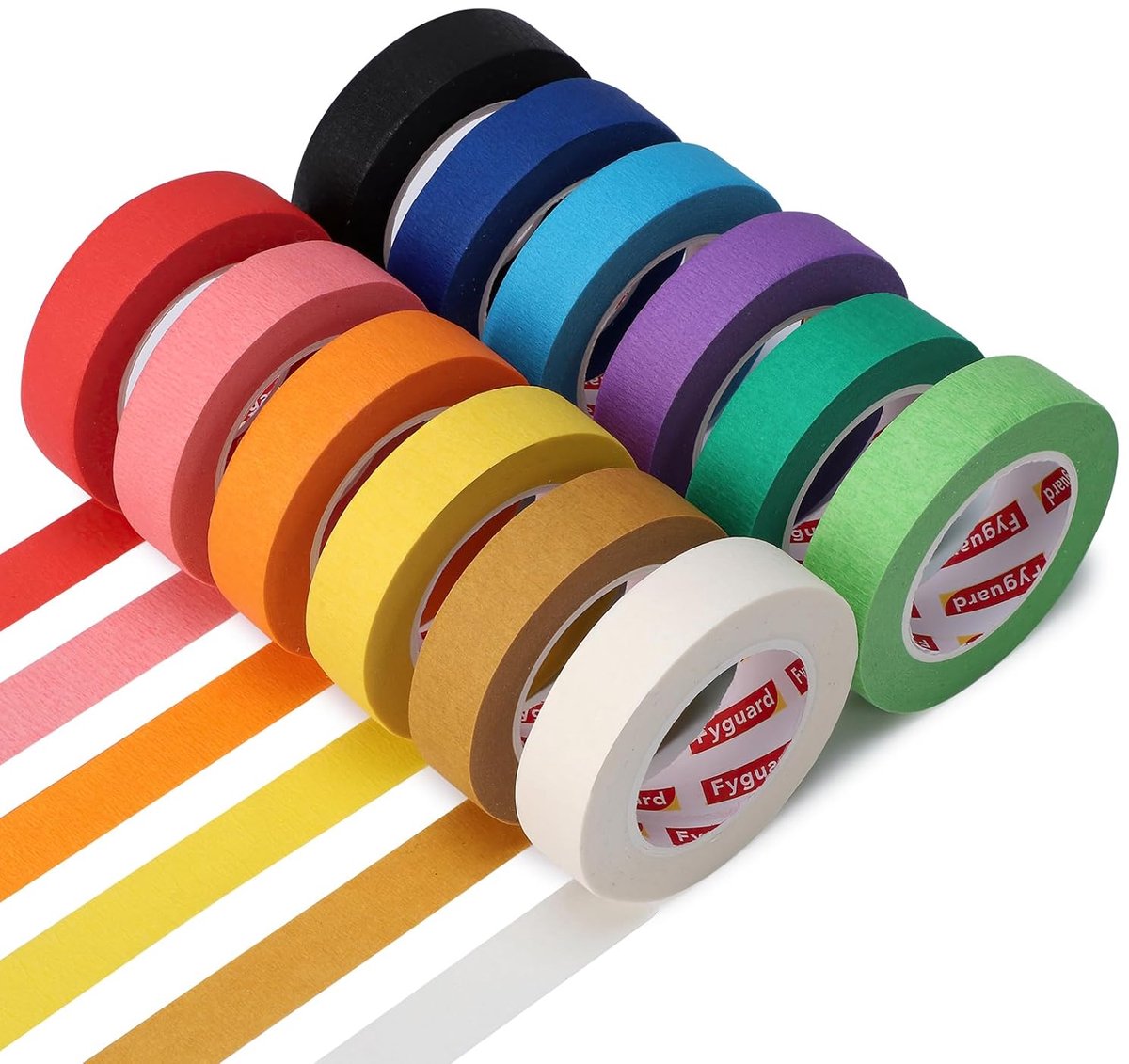 Crêpeband 12 rollen kleurrijk - 15 mm x 13 m - regenboogkleuren - ideaal voor knutselen - ShopVlot