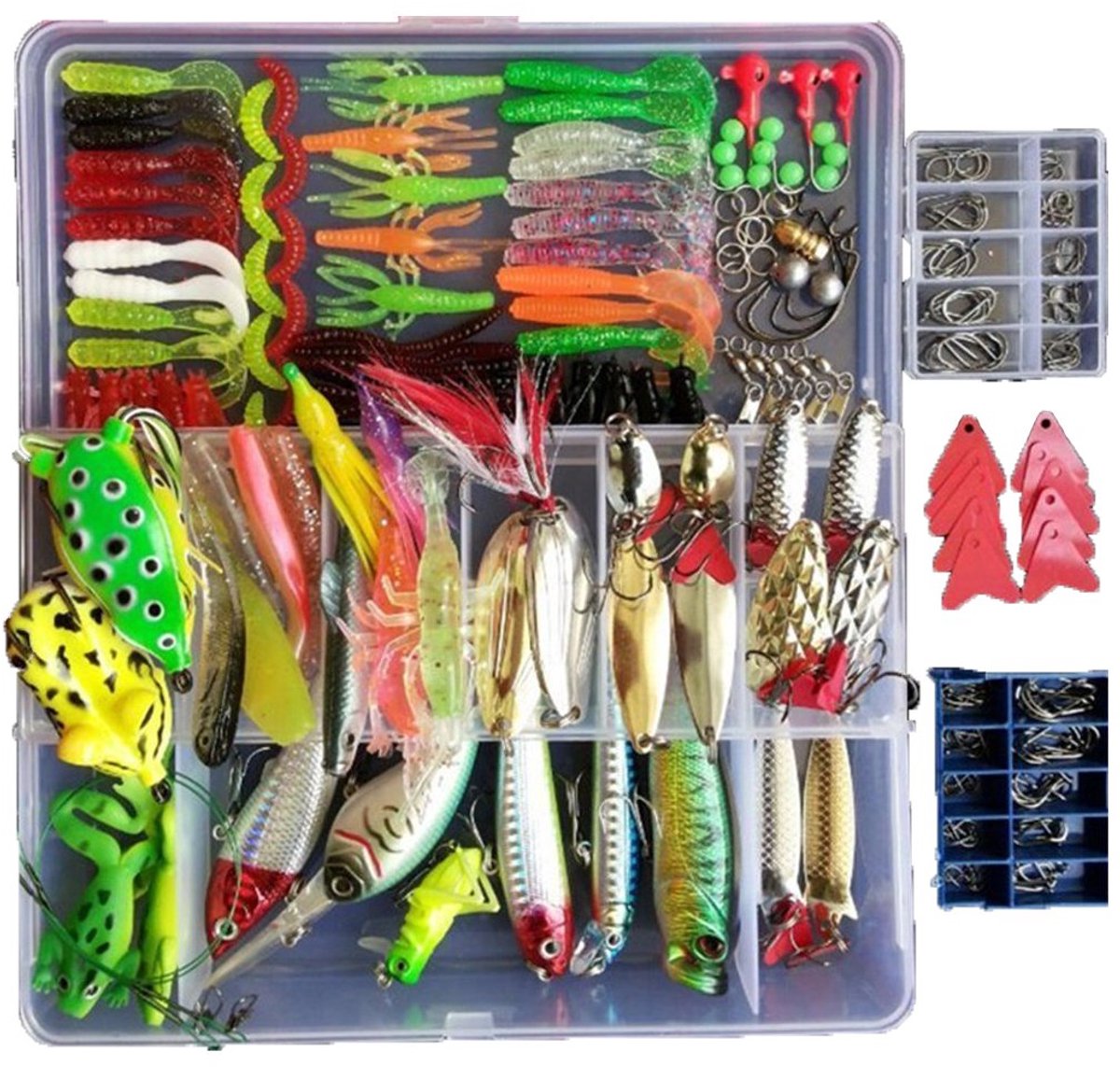 SnelShoppen - 275 Stuks Kunstaas Set voor Vissen - Kikker Kunstaas, Zacht Vissen, Hard Metalen Lokken, VIB Rammelaar, Crank, Popper, Minnow, Potlood,