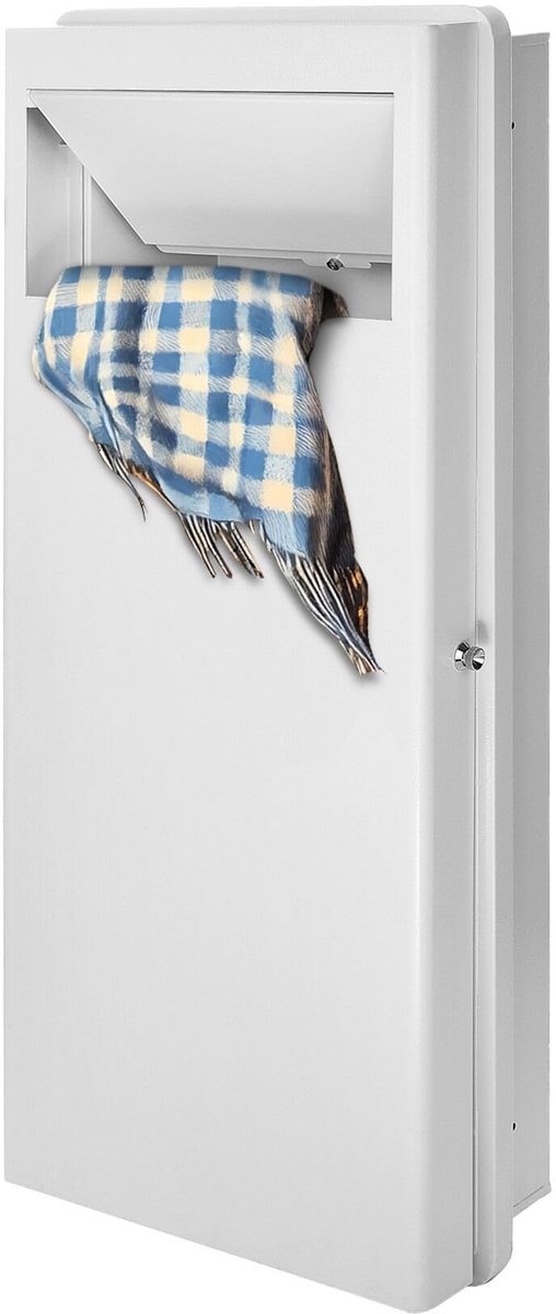 SnelShoppen - Ingebouwde Wasmand, Kledingmand met Deksel voor Muur, Ruimtebesparende Oplossing voor Badkamer en Keuken, Wit, Ideaal voor Gerenoveerde
