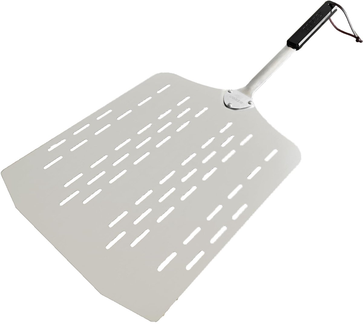 SnelShoppen - Pizzaschep Aluminium L60 x 28x28 cm - Geperforeerd Staal Campagnemodel - Ideaal voor Thuis, Camping en Feesten