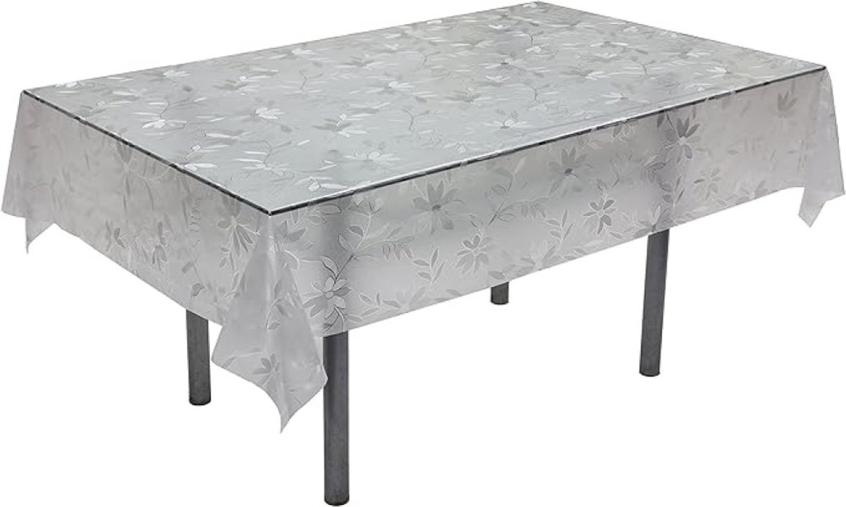 Rechthoekig transparant tafelzeil 140x240 cm - veegschoon en afwasbaar