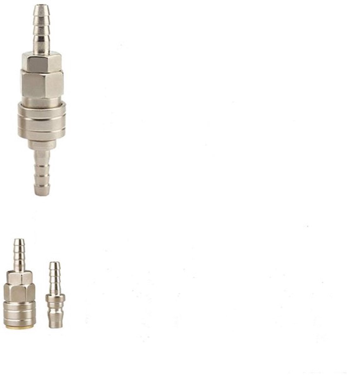 Snelkoppeling 2 Stuks - 1/2 Inch Buitendraad - Slangkoppelingen - Slangstuk - Voor Luchtcompressor - Roestvrij Staal - Slangkoppeling