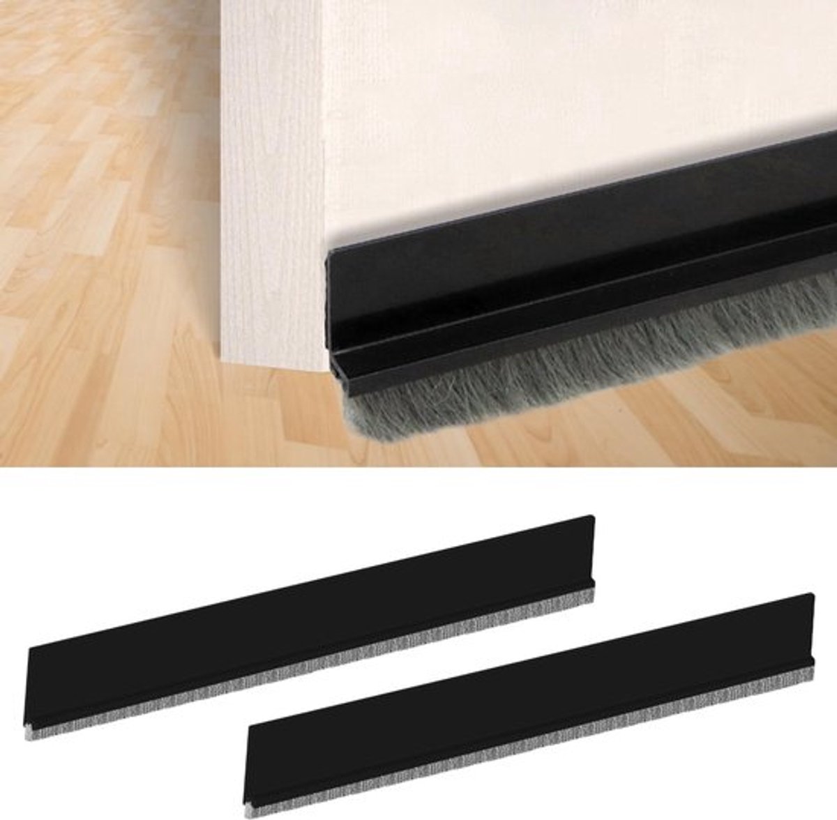 Deurrubber - Effectieve tocht- en kou bescherming - Zelfklevend - 2 Stuks - 5 x 100 cm - Zacht en duurzaam materiaal - Deurrubberstrip