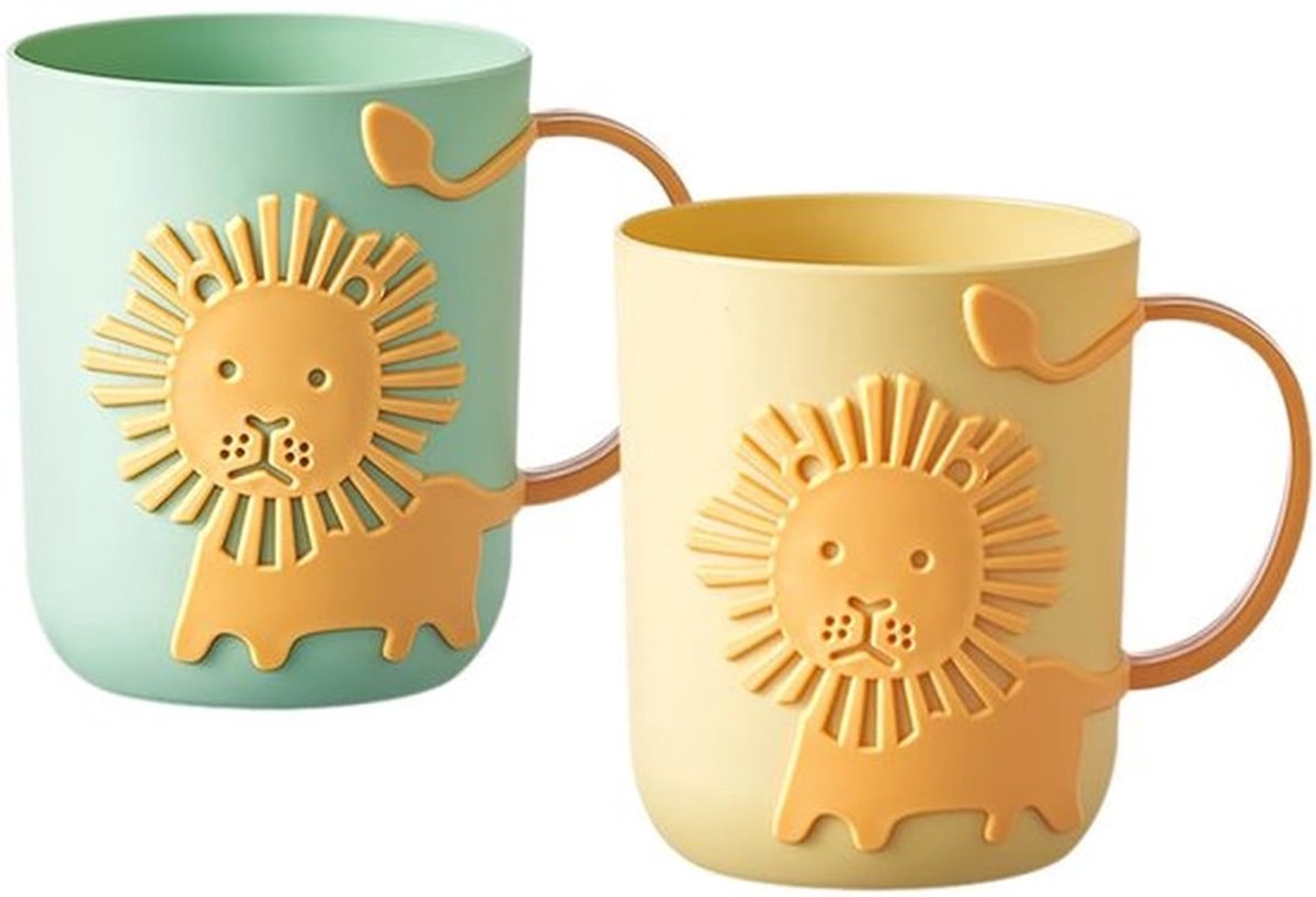 Tandenborstelbeker 2 stuks - Duurzame Kunststof - Tandenborstelhouder - Badkamer Accessoires - Voor Kinderen - Schattig Ontwerp