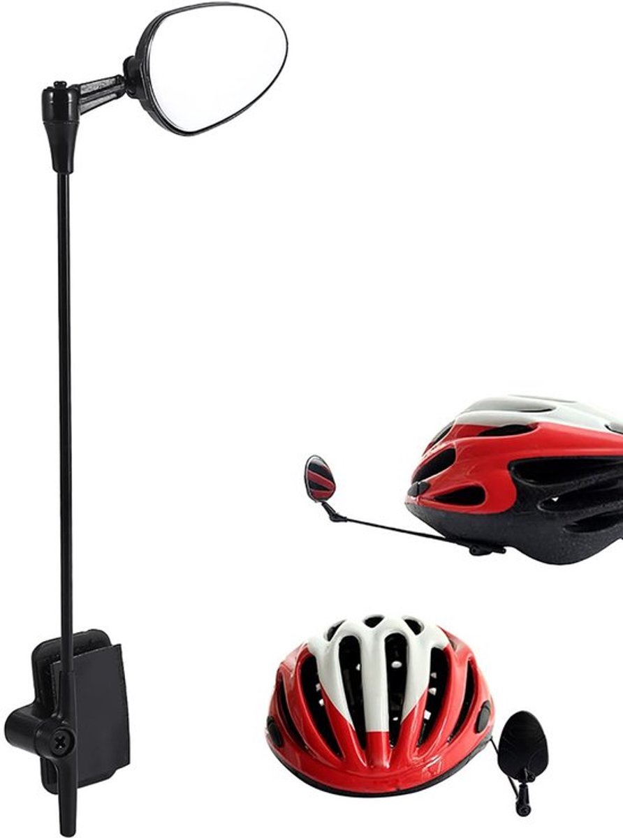 Fietsspiegel 360 Graden Verstelbaar - Achteruitkijkspiegel - Fietshelm Spiegel - Duurzaam ABS-Materiaal - Lichtgewicht Ontwerp - Eenvoudige Montage - Helmspiegel