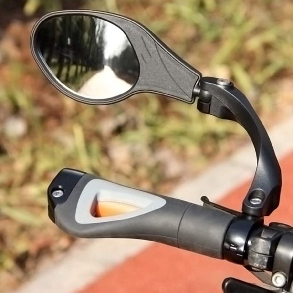 Achteruitkijkspiegel 360 Graden Verstelbaar - Fiets/Motorfiets - Stuurbeugel 22,2 mm - Duurzaam ABS - Lichtreflecterende Strepen - Veilig Fietsen - Fiets Spiegel
