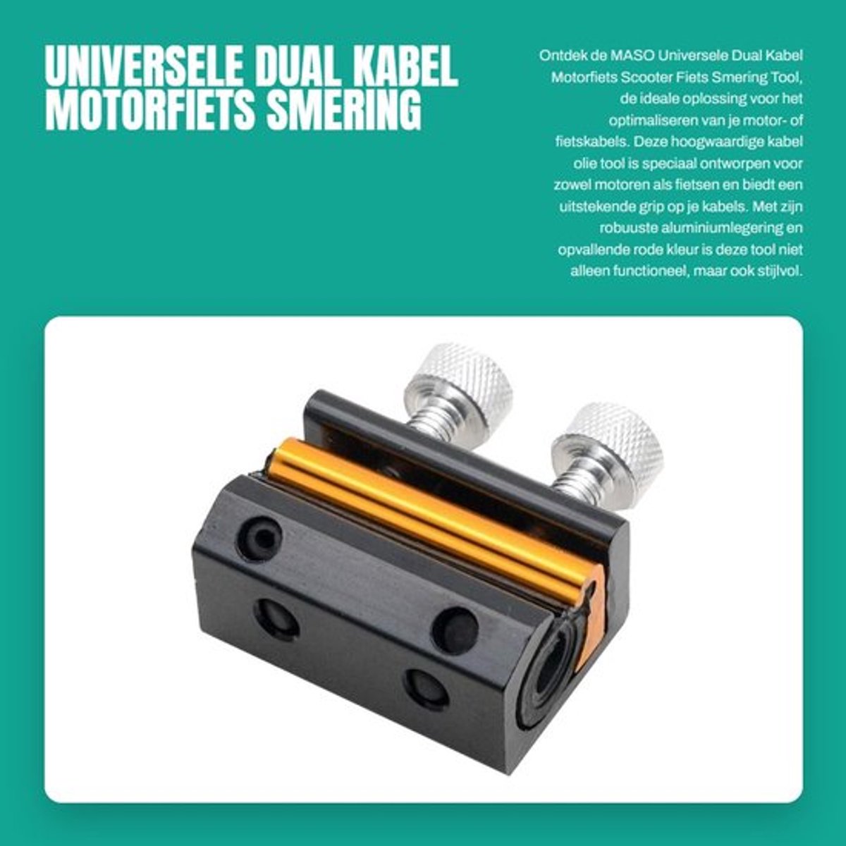 Smering Tool Dubbel Kabelsmeermiddel - Motor Kabel Olie - Aluminiumlegering - Universeel - Duurzaam - 4 x 2,8 x 1,5 cm