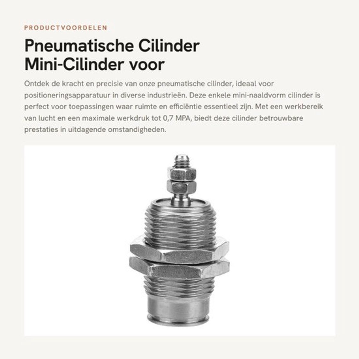 Pneumatische Cilinder CJPB15 x 15 mm - Enkele Mini-Naaldvorm - Positioneringsapparatuur - Werkdruk 0,7 MPA - Snelheid 50-500 mm - Professioneel Ontwerp