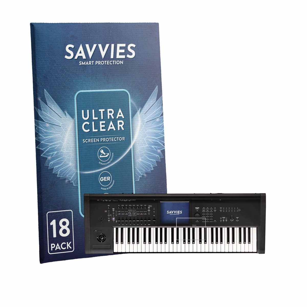 Savvies - Screenprotector voor KORG Kronos 3 (2025) 61 - Folie Beschermfolie transparant 18 Stuks