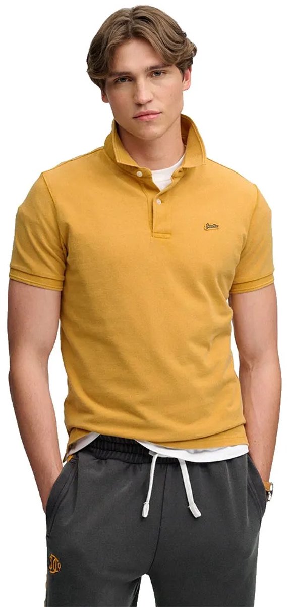 Superdry Classic Pique Korte Mouw Poloshirt L Man Bruin