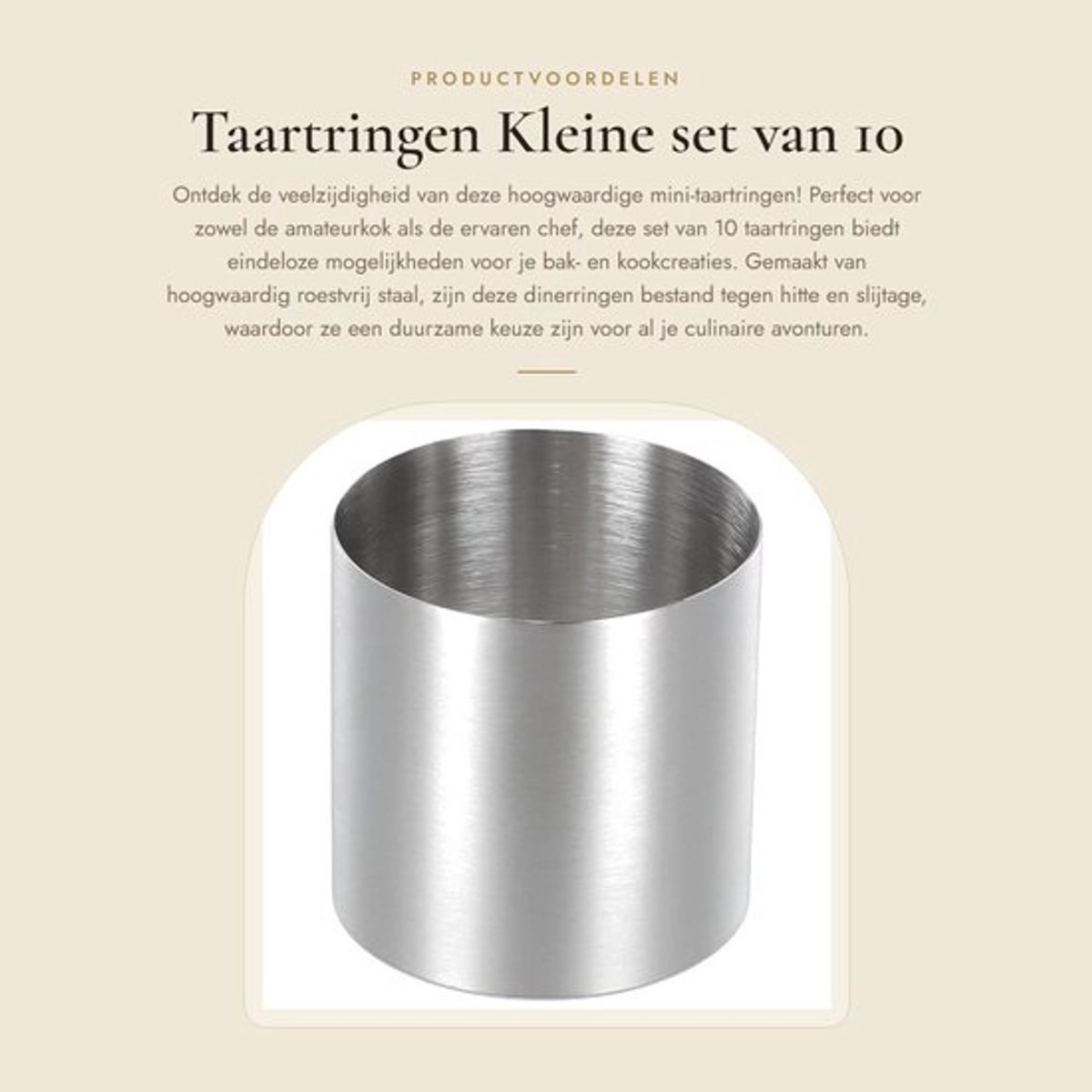 Taartring Hoogwaardig Roestvrij Staal - Bakringen - Dinerringen - Mini Taartvorm - Ø 5 cm - Eenvoudig te Reinigen - Bakring
