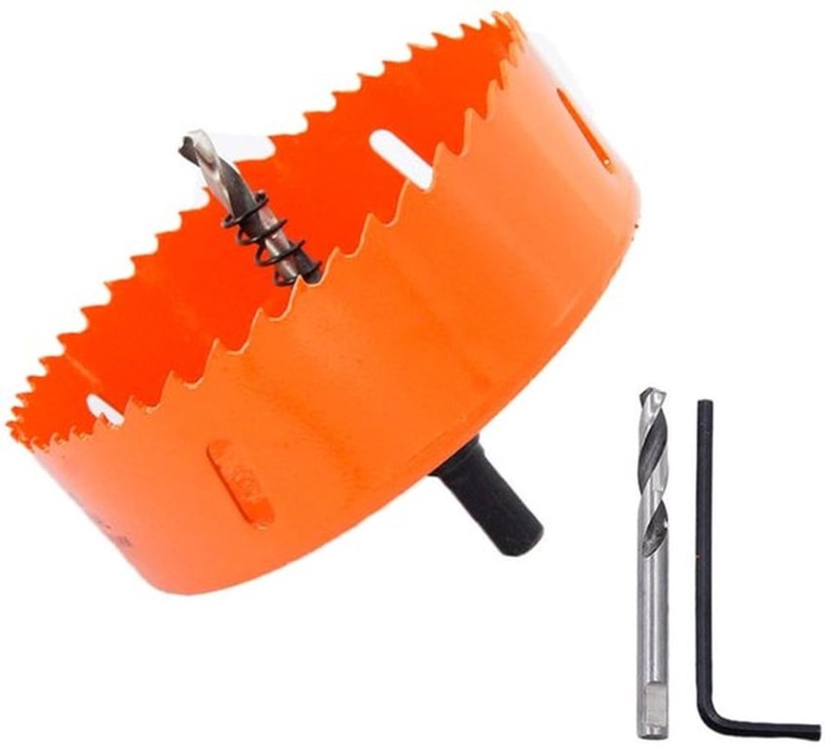 Hole saw 125mm - Boren in hout - Scherpe en duurzame boor - Oranje - Gips - Geschikt voor diverse materialen - Ideaal voor klussers