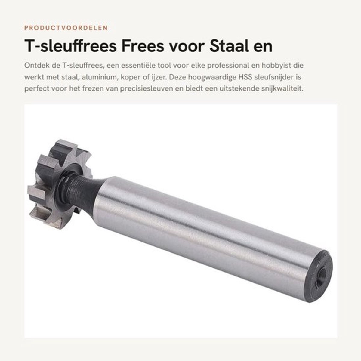 Sleuffrees HSS - Metrische T-railsleuffrees - Frezen van Staal/Aluminium/Koper/IJzer - Breedte Lemmet 4 mm - Diameter 16 mm - Duurzaam Snel Staal