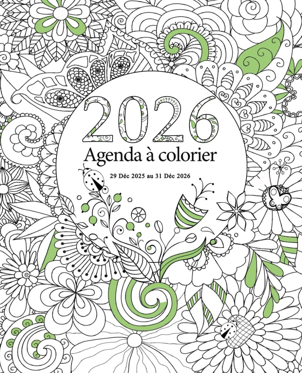 SnelShoppen - 2026 Agenda à Colorier - Planificateur, Kalender, Organiser met Relaxerende Pagina's - 29 Dec 2025 tot 31 Dec 2026 - Creatieve Kleurerva