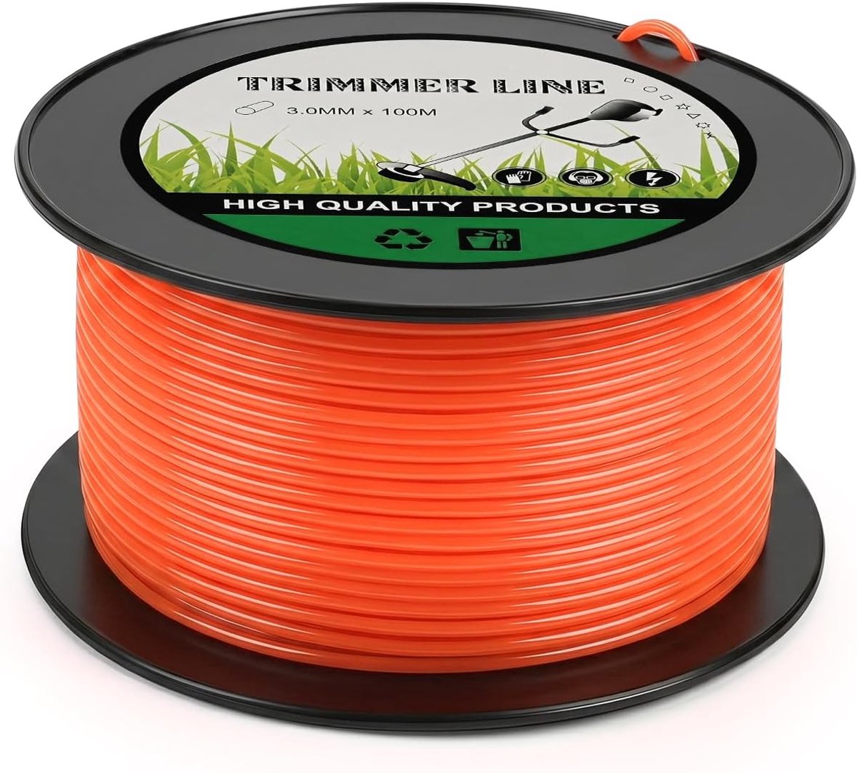 Grastrimmerdraad 100 m - rond nylon snoer - extreem duurzaam - geschikt voor grastrimmer - SnelShoppen