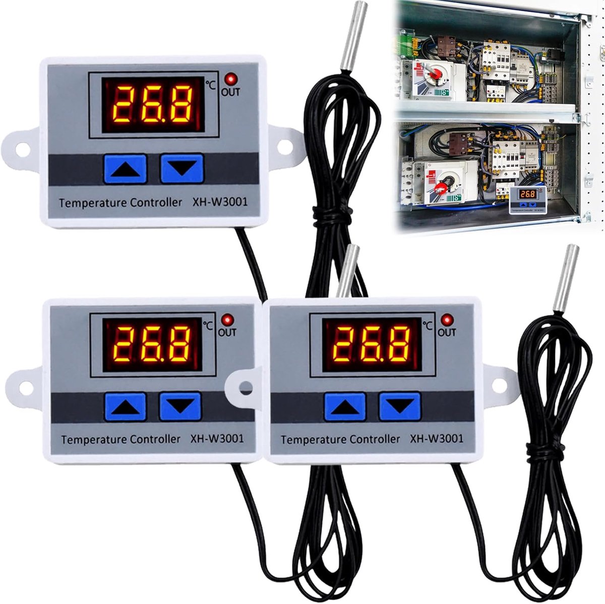 Digitale Temperatuurcontroller - Waterproof Probe - LCD Display - Voor Verwarming en Koeling - SnelShoppen