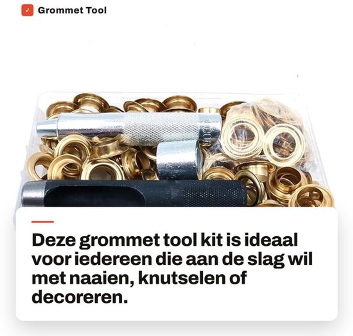 Grommet Tool Kit met 100 Sets Eyelets en Opbergdoos