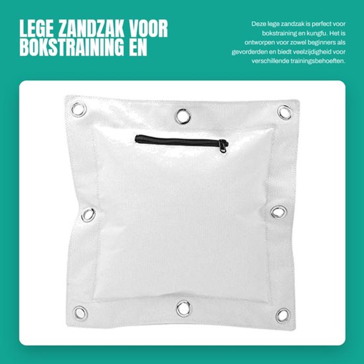 Zandzak Leeg - Hoogwaardig Canvas - Geschikt voor Boksen/Muay Thai - Rits Achterkant - Duurzaam - Verkrijgbaar in 3 Maten - Bokszak