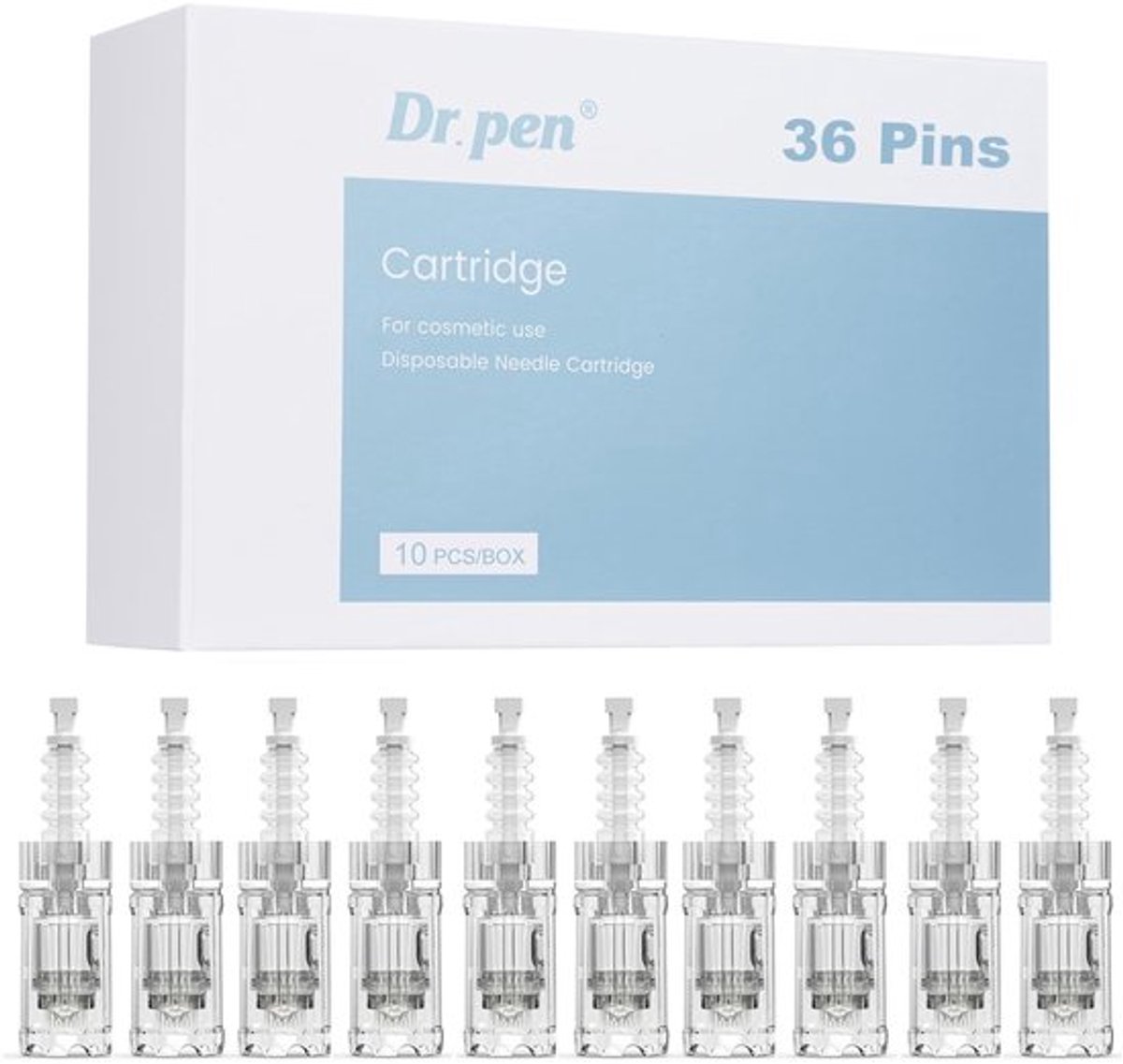 Cartridges 36 Pins - 10 Stuks - Anti-Rimpel - Hydraterend - Verstevigend - Verbeter Acne Huidproblemen - Voor Gezicht en Lichaam - Microneedles