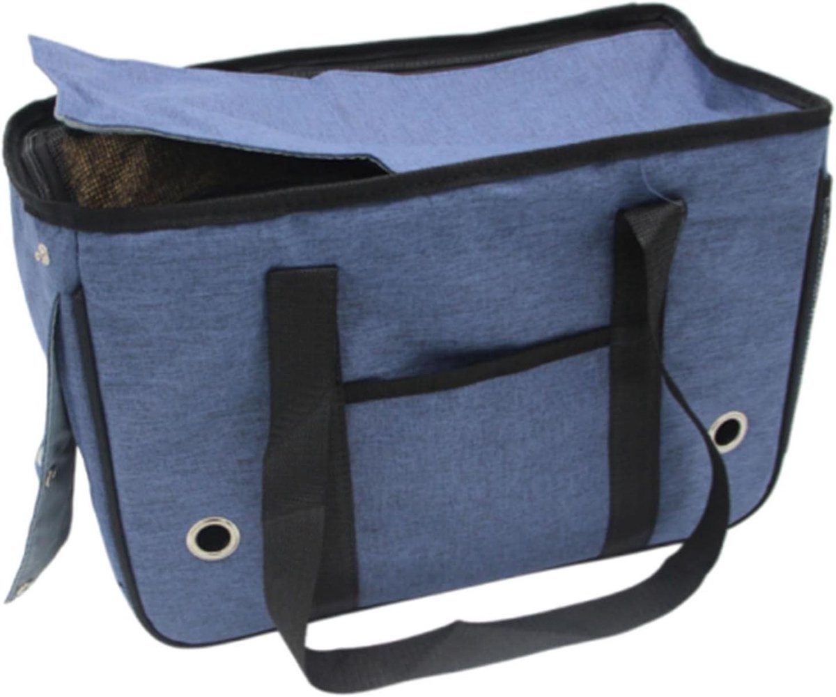Dierendraagtas - Huisdier reistas - Veilig reizen - Verstelbare privacy hoes - Maat S - Blauw