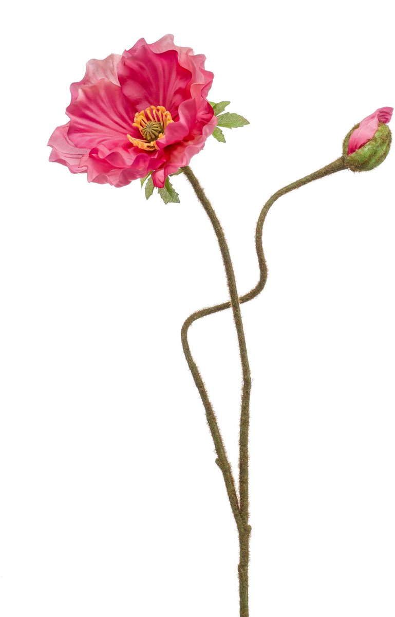 Emerald Kunstbloem Klaproos 74cm roze - Kunstplant voor binnen