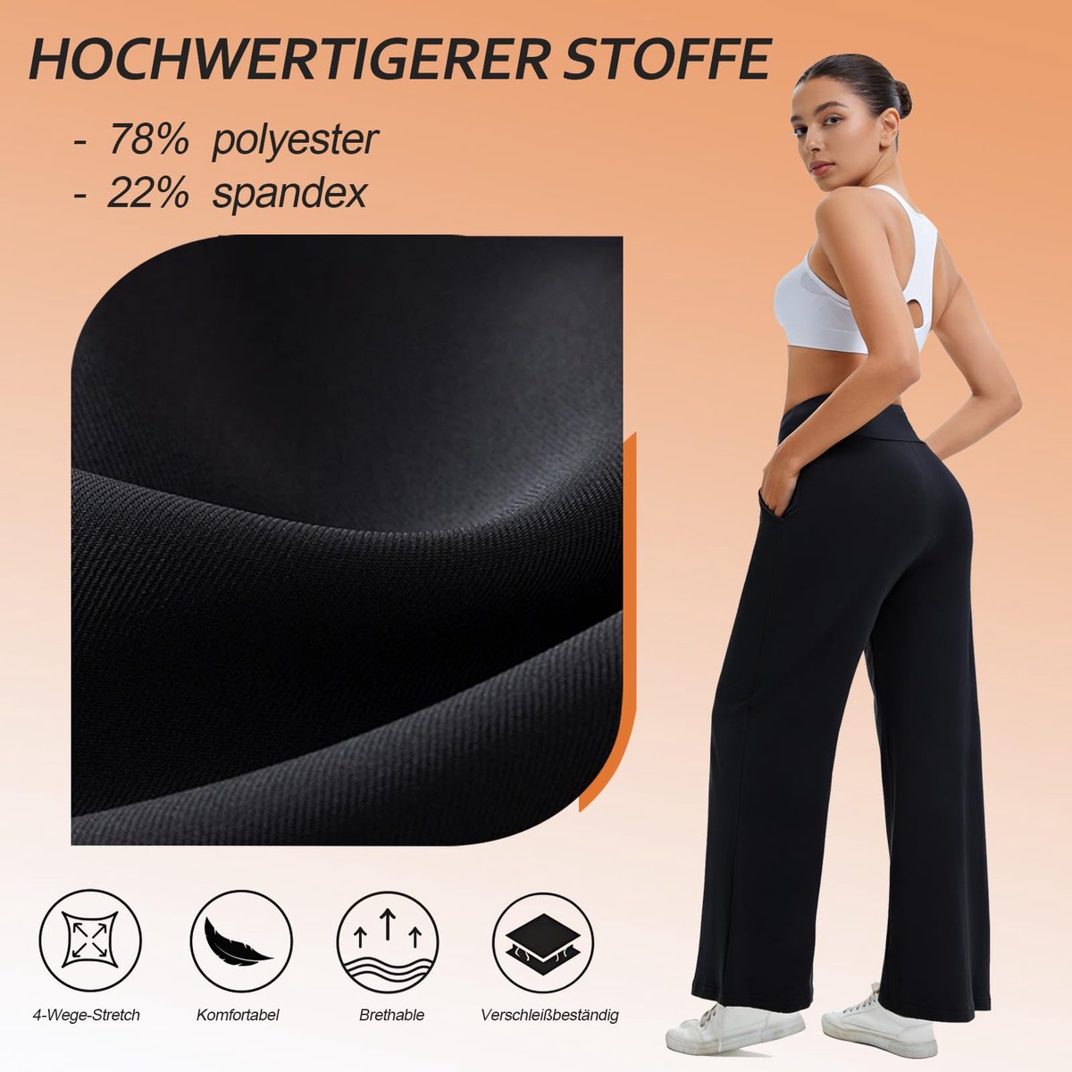 SnelShoppen - Yogabroek voor Dames - Comfortabele Wide Leg Broek met Hoge Taille, Ruime Wijde Pijpen, Zachte Ademende Stof, Ideaal voor Yoga, Lounge e