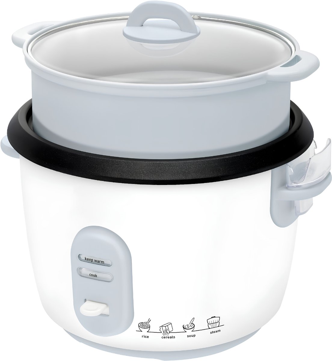 SP® Rijstkoker - Capaciteit 10 Kopjes - Rijstkoker met Keramische Binnenpan - Multifunctioneel - Wit - 30cm x 30cm x 31cm