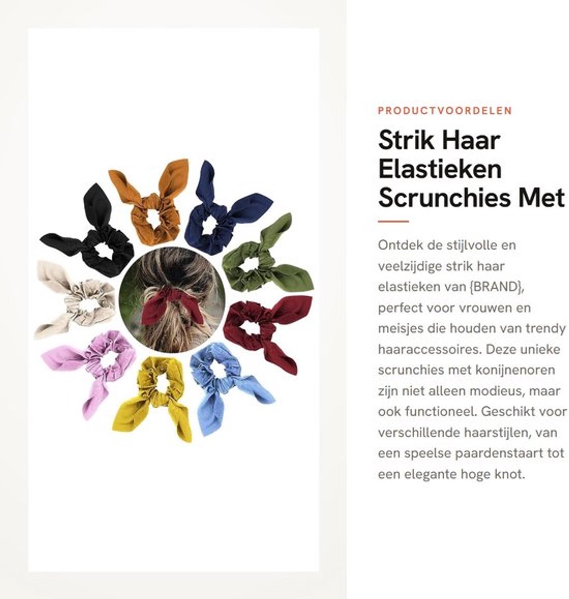 Scrunchies 9 Stuks - Strik Haar Elastieken - Duurzaam - Hoofdband - Paardenstaart Houder - Geschikt voor Vrouwen en Meisjes - Haarbanden