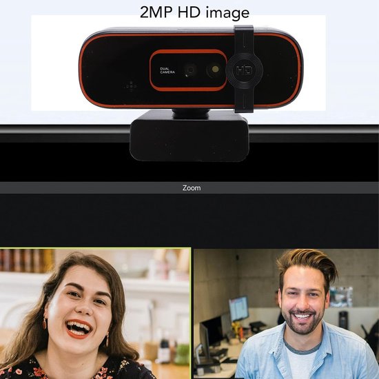 SnelShoppen - 1080p Webcam met Gezichtsherkenning, Autofocus, Ruisonderdrukkende Microfoon, HD USB Computer Camera met Privacy Cover voor Thuiswerken