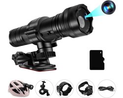 SnelShoppen – LXMIMI Sportcamera HD 1080p Mini Actiecamera met 120° Lens, Fiets- en Motorhelm Videocamera met 32 GB Micro SD-kaart voor Outdoor Avontu