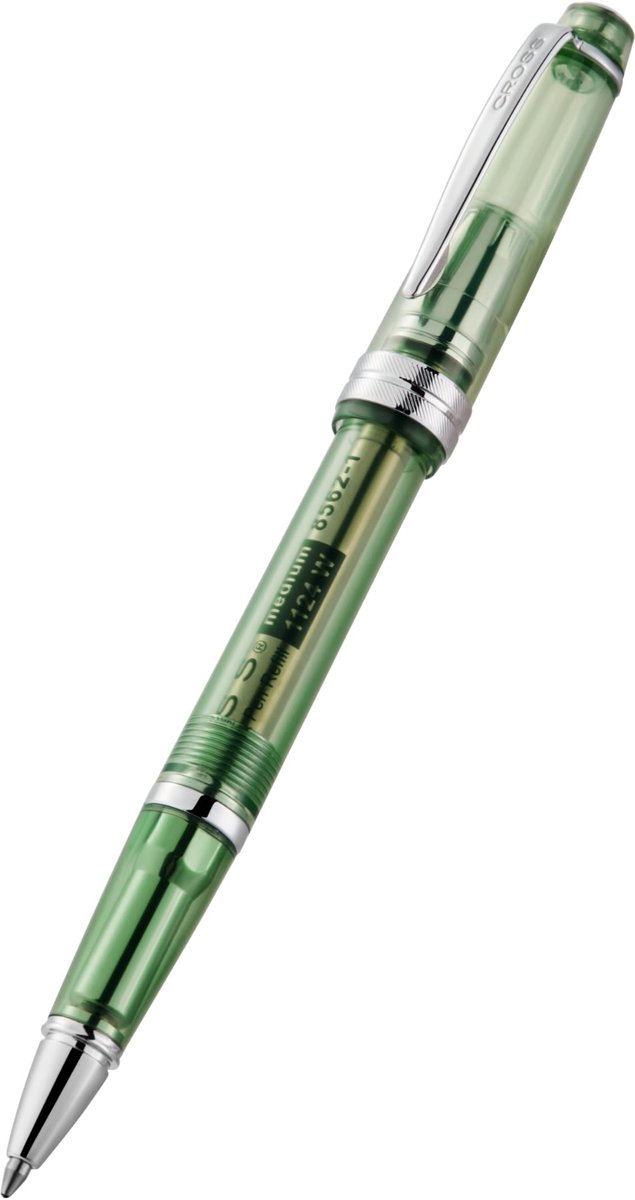 SnelShoppen - Cross Bailey Light Translucent balpen - Onuitwisbare balpen met medium lijndikte, doppenmodel, groene/chrome kleur, premium geschenkverp